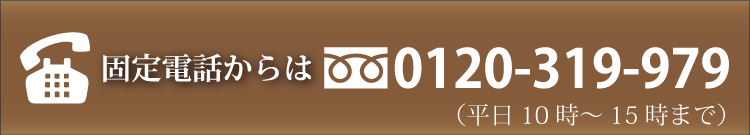 固定電話からのお問い合わせは0120-319-979